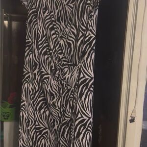 Zebra Print Maxi Dress - Black & White
